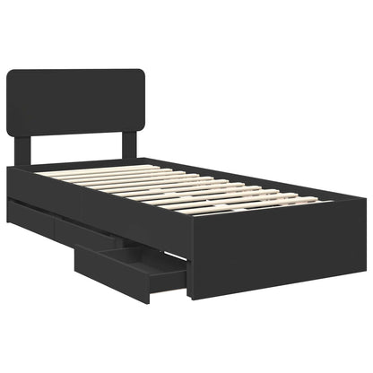Struttura del letto Nero 75 x 190 cm Legno ingegnerizzato | homemem39