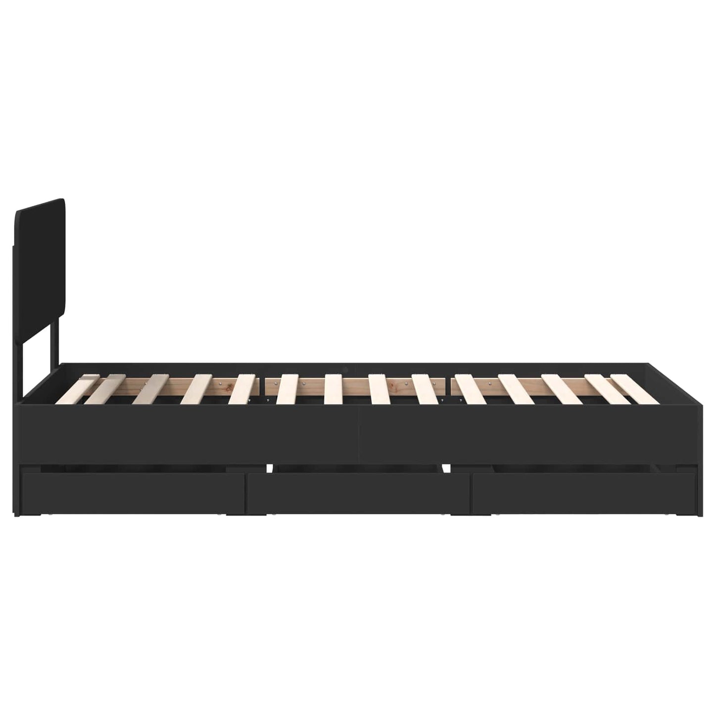 Struttura del letto Nero 75 x 190 cm Legno ingegnerizzato | homemem39