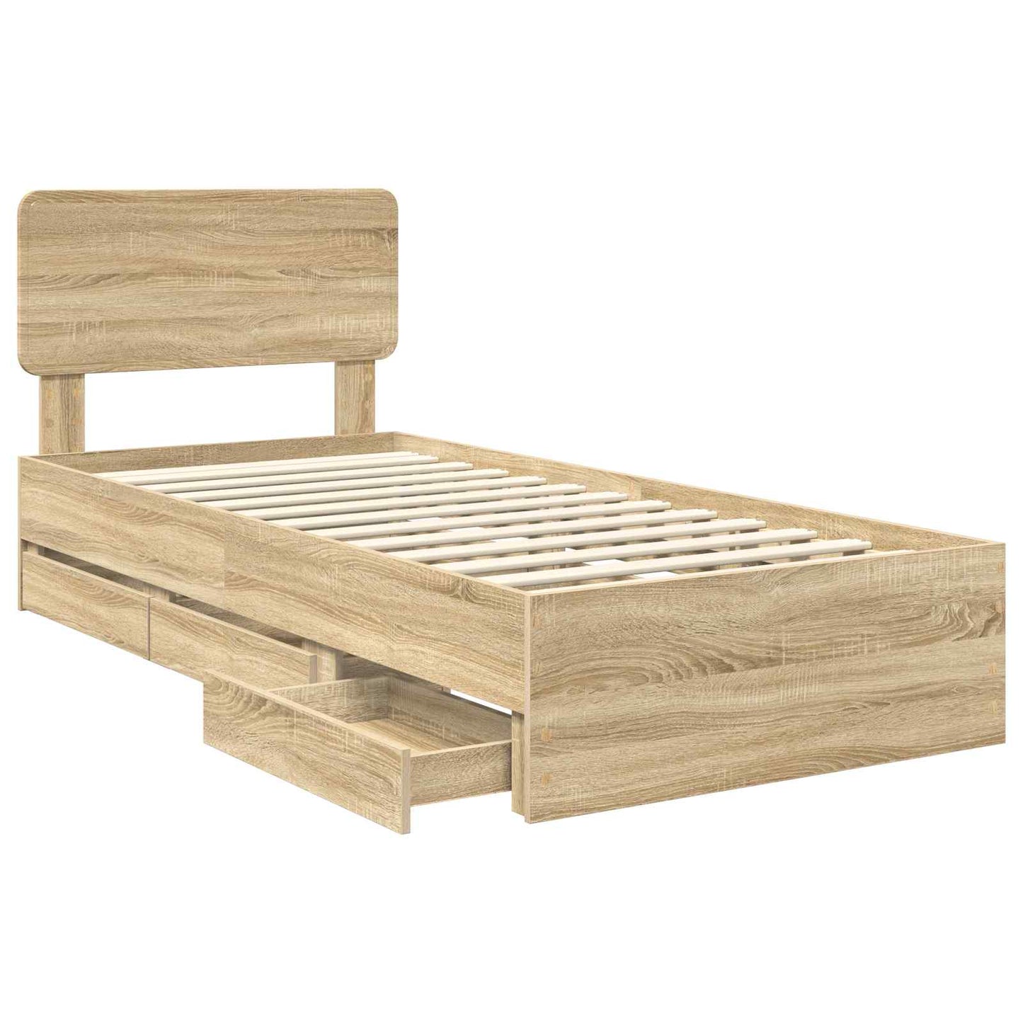 Struttura del letto con cassetto Rovere Sonoma 75 x 190 cm | homemem39