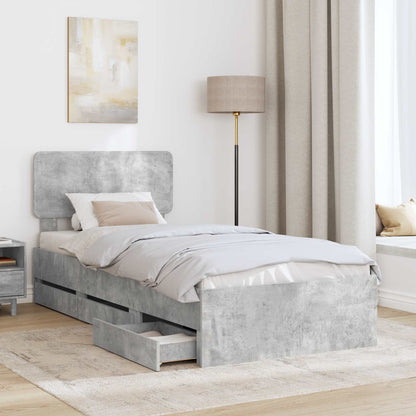 Struttura del letto con cassetto Grigio Cemento 75 x 190 cm | homemem39