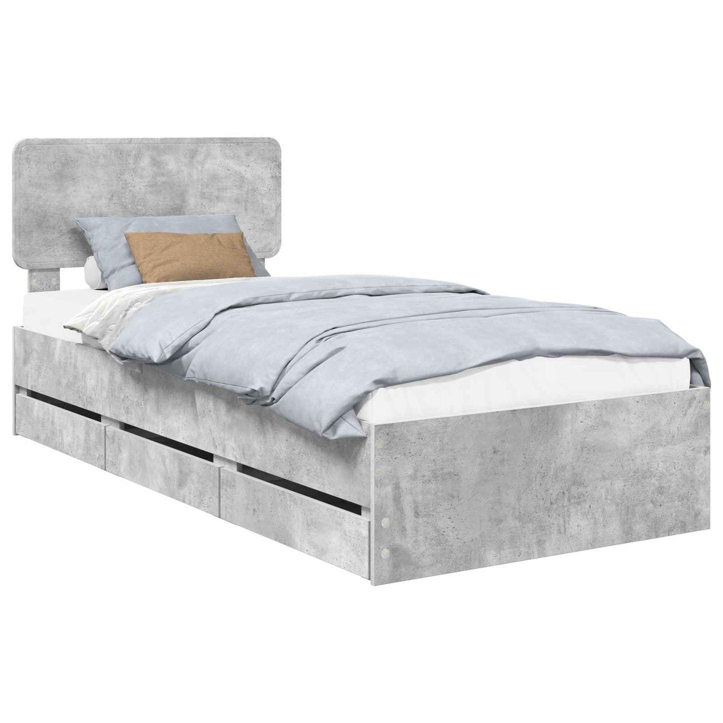 Struttura del letto con cassetto Grigio Cemento 75 x 190 cm | homemem39