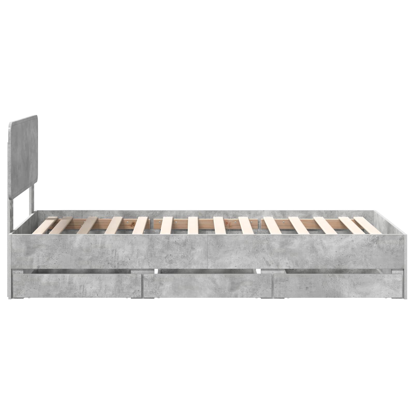 Struttura del letto con cassetto Grigio Cemento 75 x 190 cm | homemem39