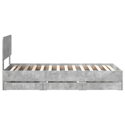 Struttura del letto con cassetto Grigio Cemento 75 x 190 cm | homemem39