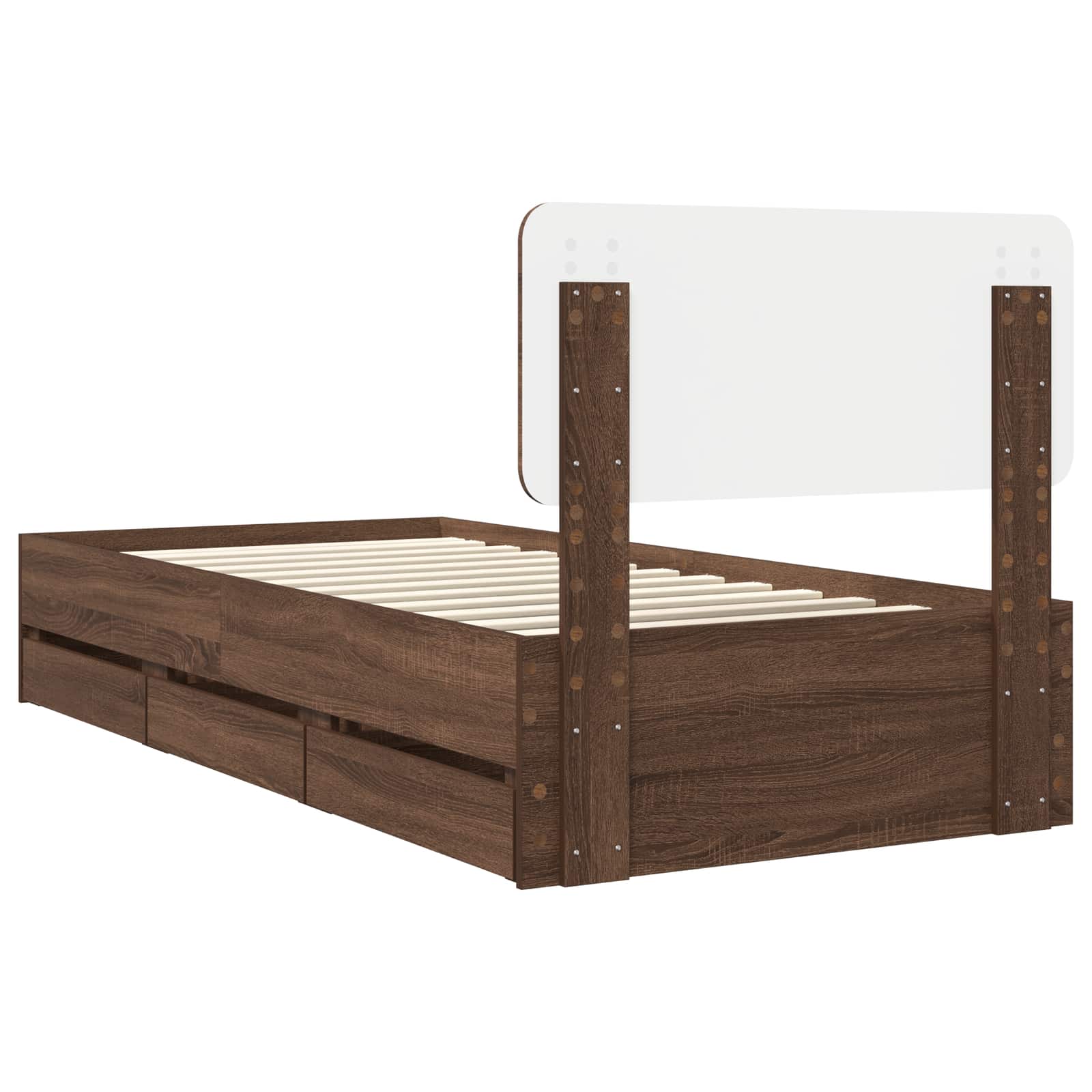 Struttura del letto con cassetto Quercia marrone 75 x 190 cm | homemem39