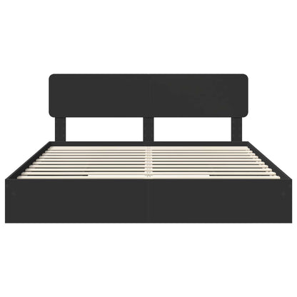 Letto con Contenitore Nero 200 x 200 cm Legno multistrato | homemem39