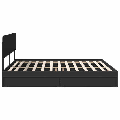 Letto con Contenitore Nero 200 x 200 cm Legno multistrato | homemem39