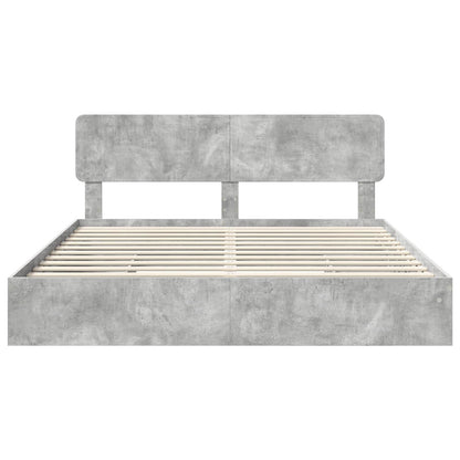 Letto con Contenitore con testiera Grigio cemento 200 x 200 cm | homemem39