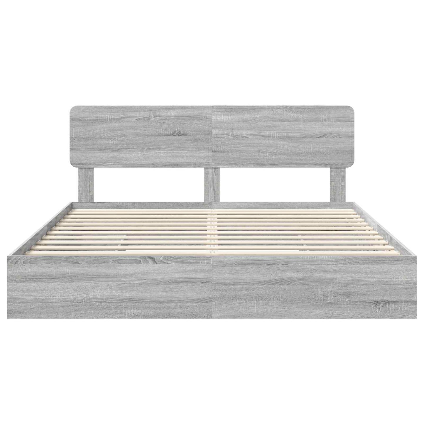 Letto con Contenitore con testiera Grigio Sonoma 200 x 200 cm | homemem39