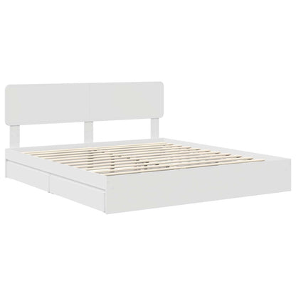 Letto con Contenitore Bianco 180 x 200 cm Legno multistrato | homemem39