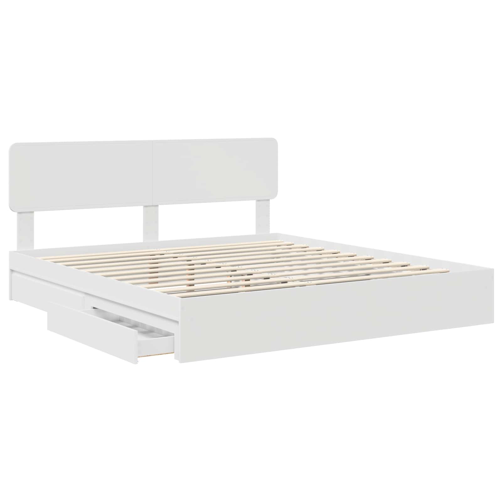Letto con Contenitore Bianco 180 x 200 cm Legno multistrato | homemem39
