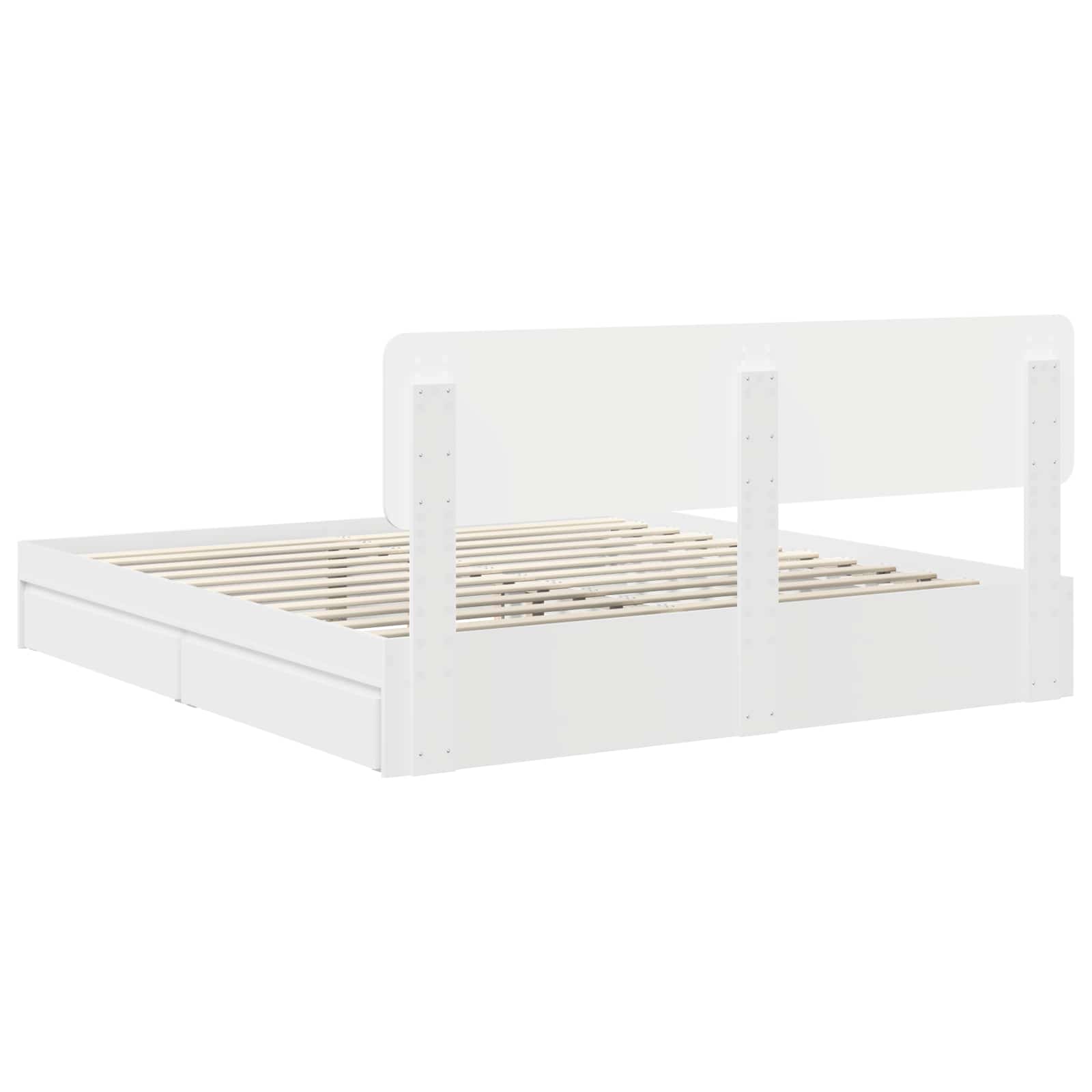Letto con Contenitore Bianco 180 x 200 cm Legno multistrato | homemem39