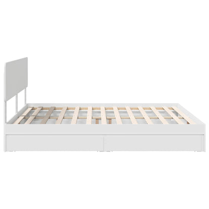 Letto con Contenitore Bianco 180 x 200 cm Legno multistrato | homemem39