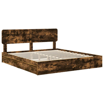Letto con Contenitore con testiera Rovere fumé 180 x 200 cm | homemem39