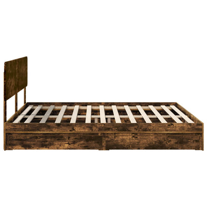 Letto con Contenitore con testiera Rovere fumé 180 x 200 cm | homemem39