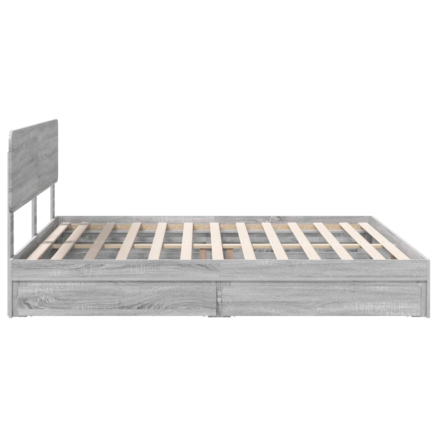 Letto con Contenitore con testiera Grigio Sonoma 180 x 200 cm | homemem39