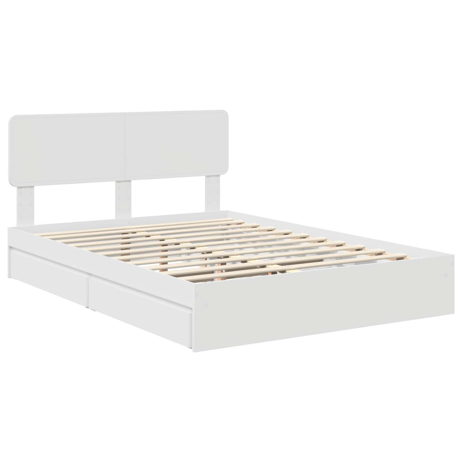 Letto con Contenitore Bianco 160 x 200 cm Legno multistrato | homemem39