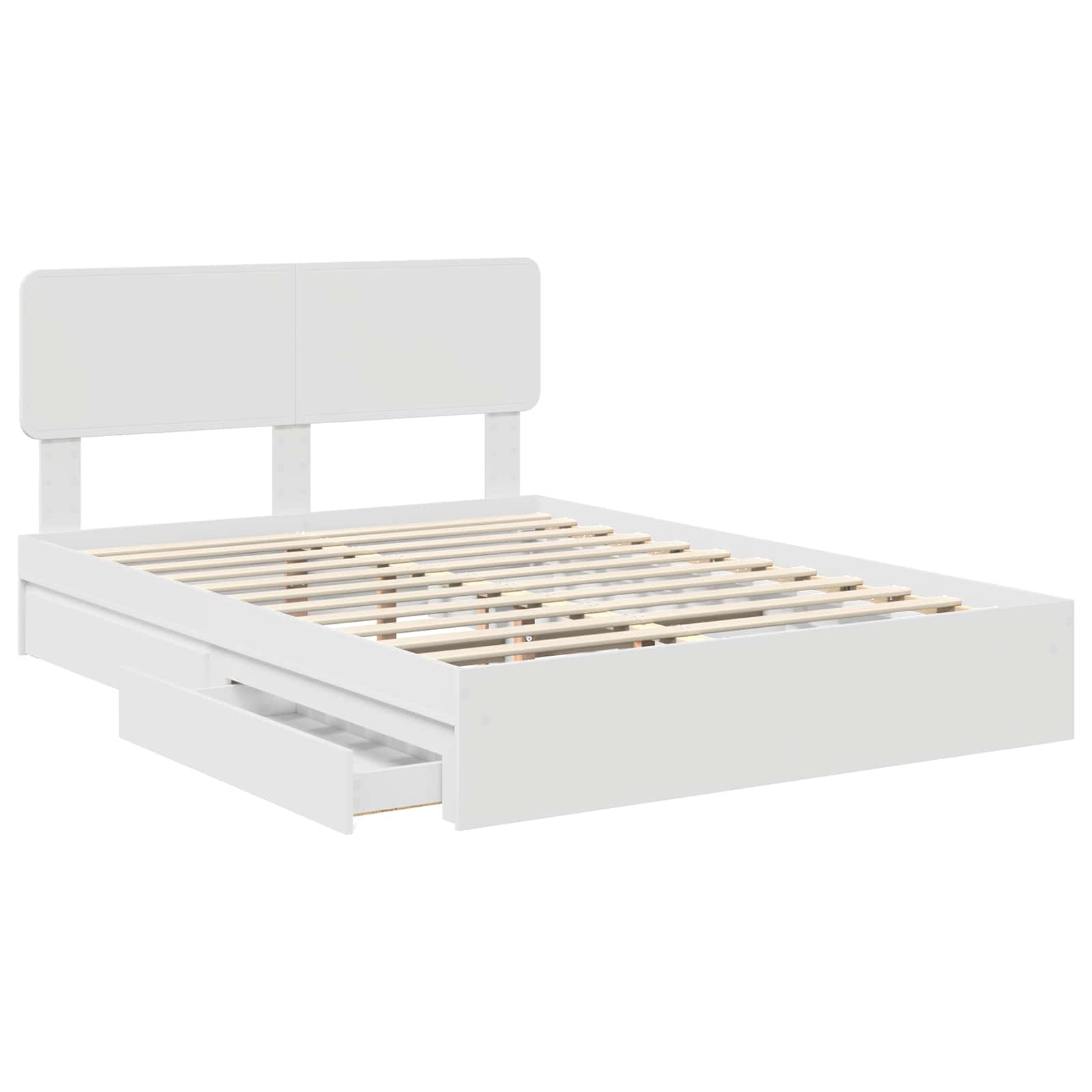 Letto con Contenitore Bianco 160 x 200 cm Legno multistrato | homemem39