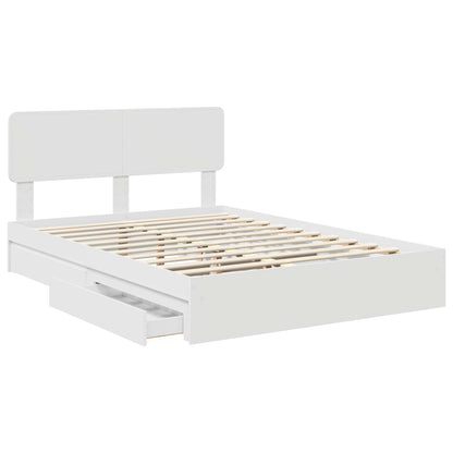 Letto con Contenitore Bianco 160 x 200 cm Legno multistrato | homemem39
