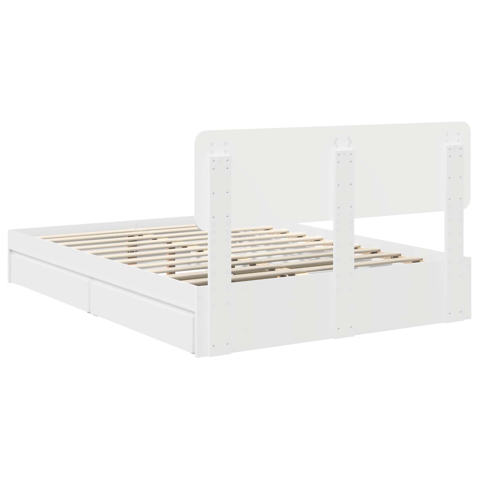 Letto con Contenitore Bianco 160 x 200 cm Legno multistrato | homemem39