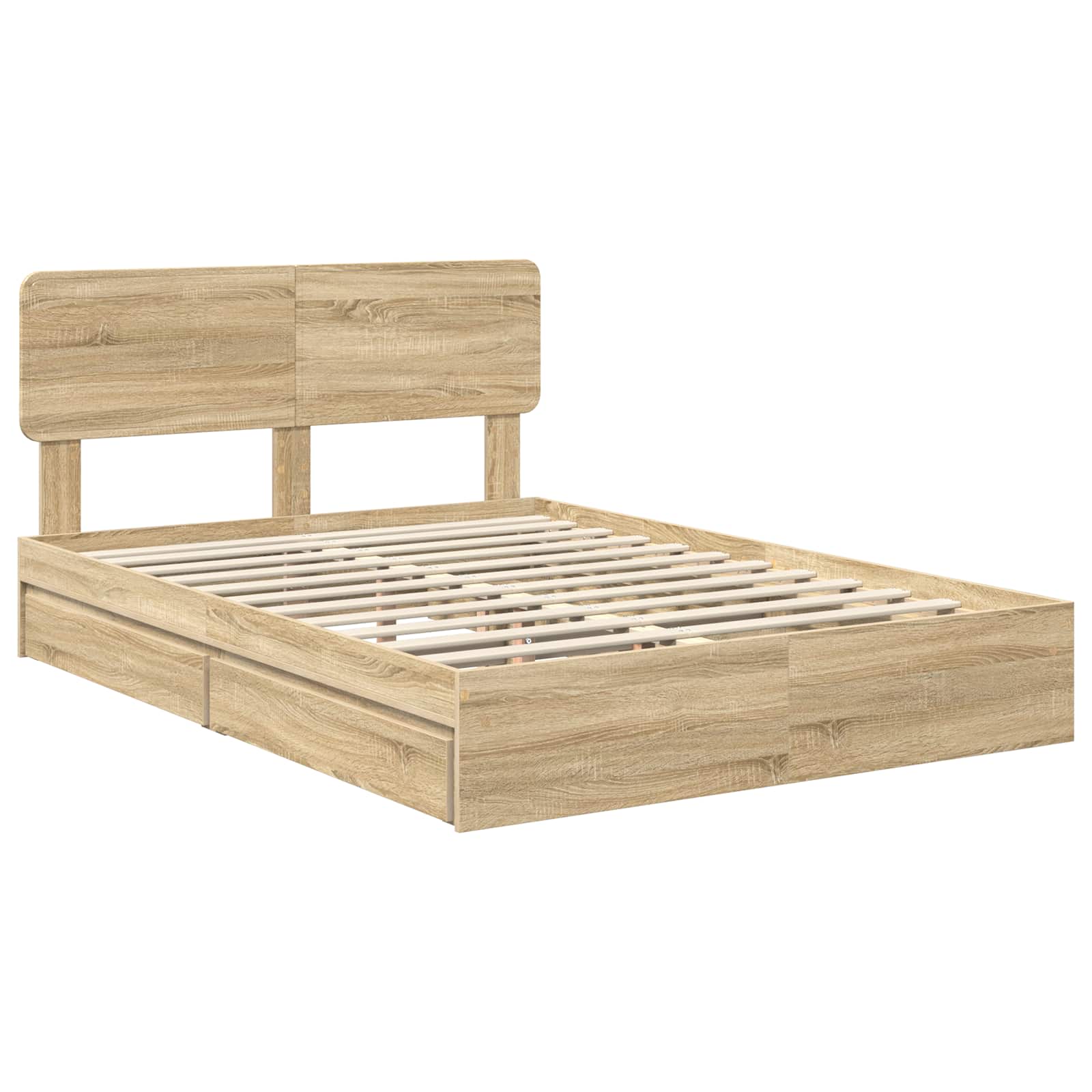 Letto con Contenitore con testiera Rovere Sonoma 160 x 200 cm | homemem39