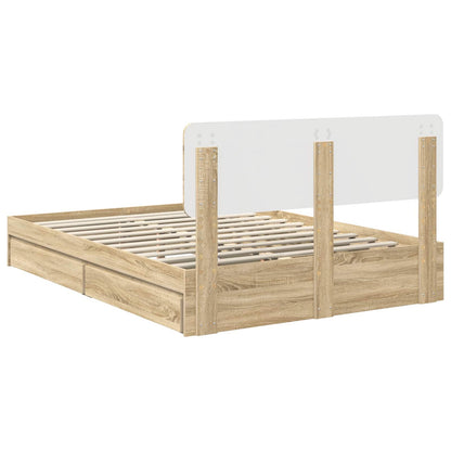 Letto con Contenitore con testiera Rovere Sonoma 160 x 200 cm | homemem39