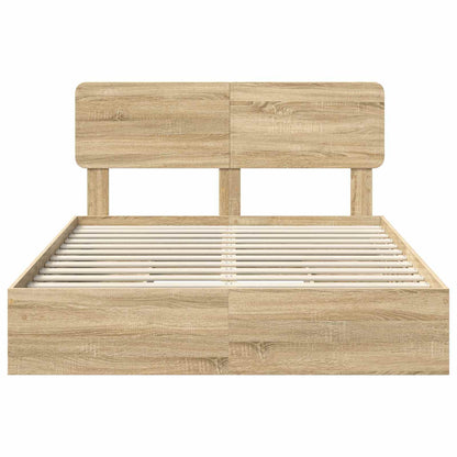 Letto con Contenitore con testiera Rovere Sonoma 160 x 200 cm | homemem39