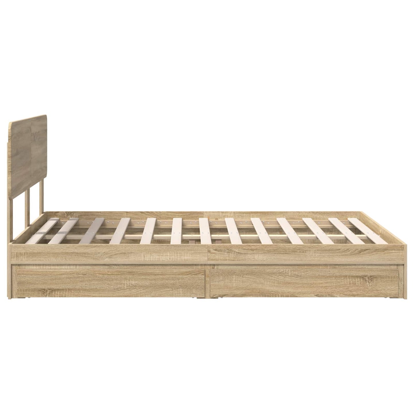 Letto con Contenitore con testiera Rovere Sonoma 160 x 200 cm | homemem39
