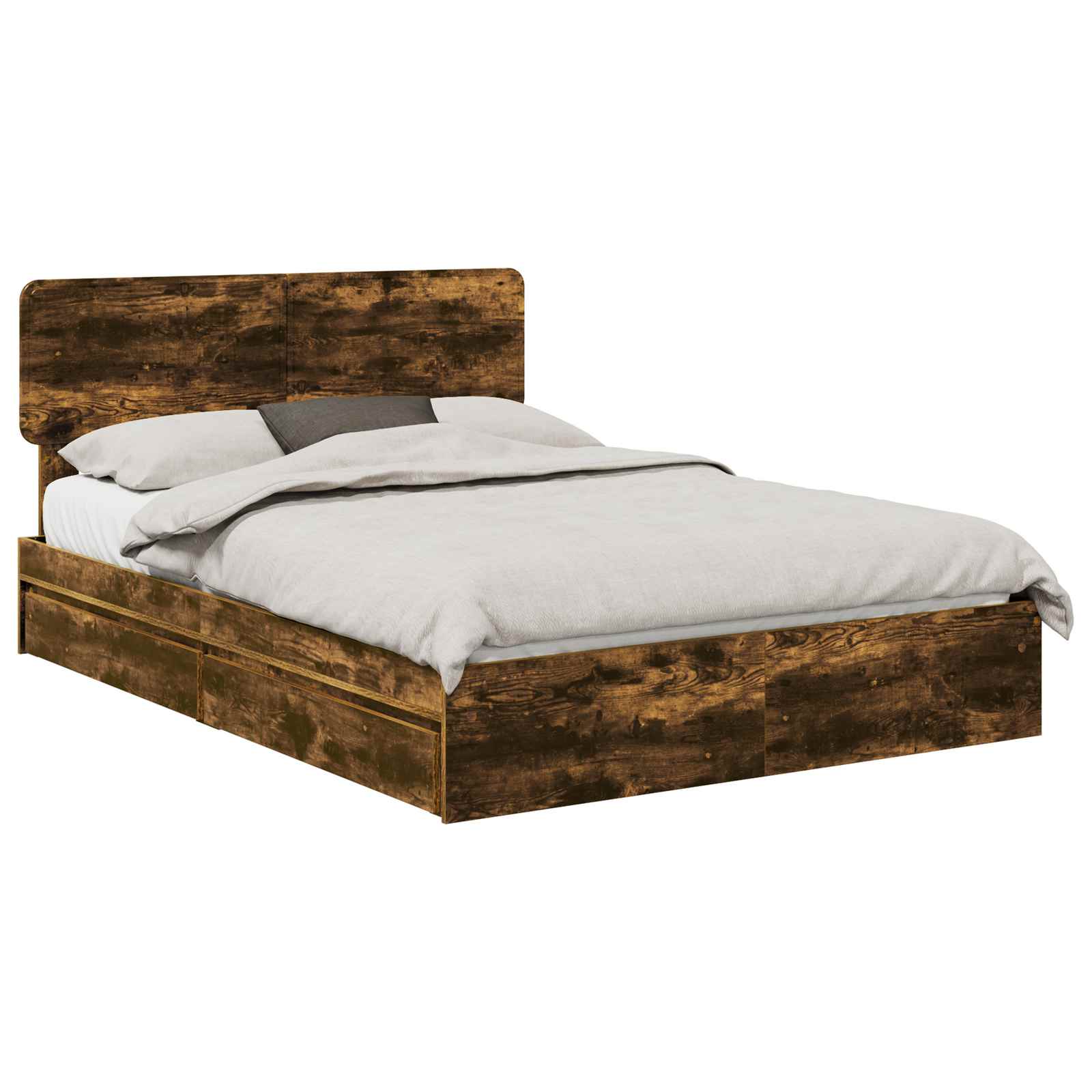 Letto con Contenitore con testiera Rovere fumé 160 x 200 cm | homemem39