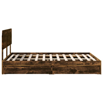 Letto con Contenitore con testiera Rovere fumé 160 x 200 cm | homemem39
