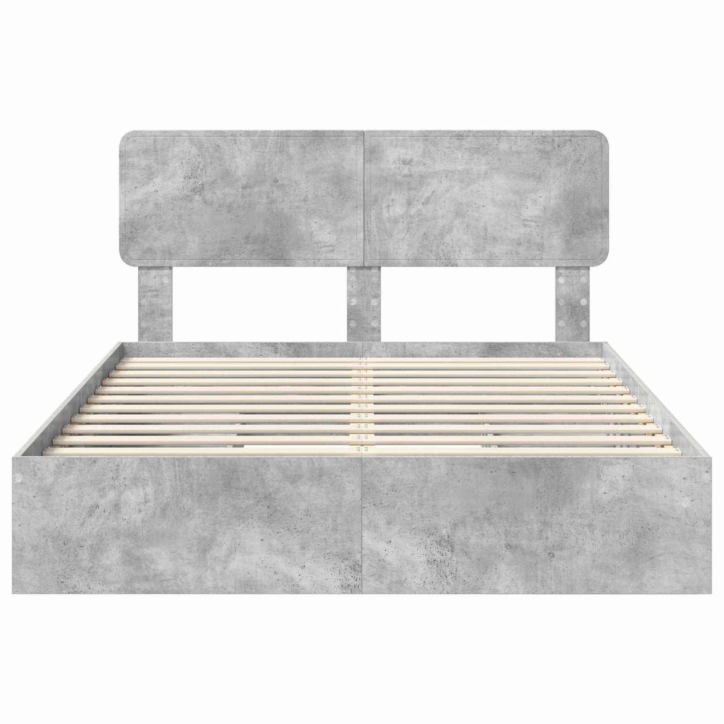Letto con Contenitore con testiera Grigio cemento 150 x 200 cm | homemem39