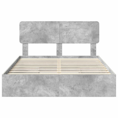 Letto con Contenitore con testiera Grigio cemento 150 x 200 cm | homemem39