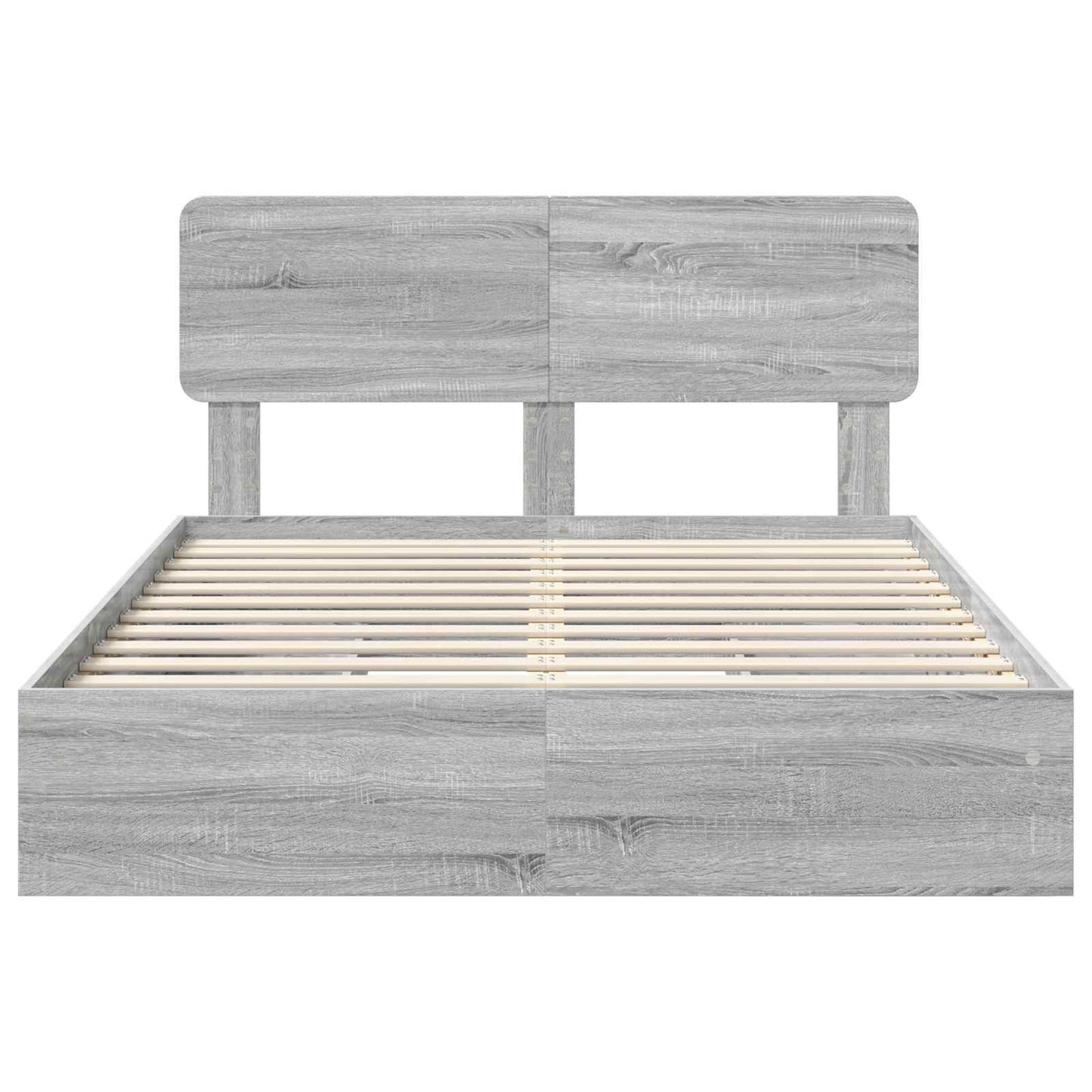 Letto con Contenitore con testiera Grigio Sonoma 150 x 200 cm | homemem39