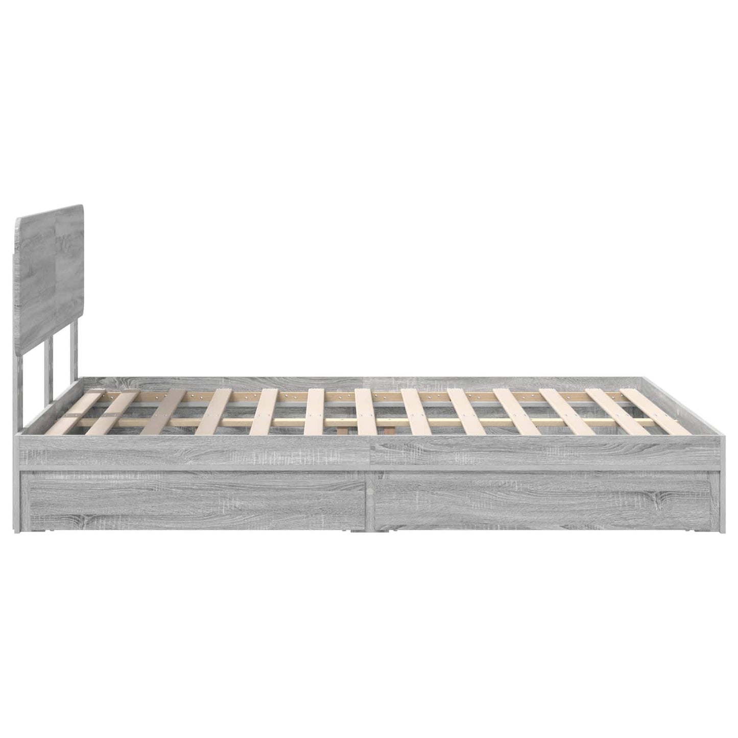 Letto con Contenitore con testiera Grigio Sonoma 150 x 200 cm | homemem39