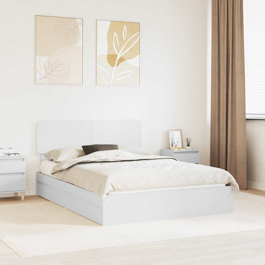 Letto con Contenitore Bianco 140 x 200 cm Legno ingegnerizzato