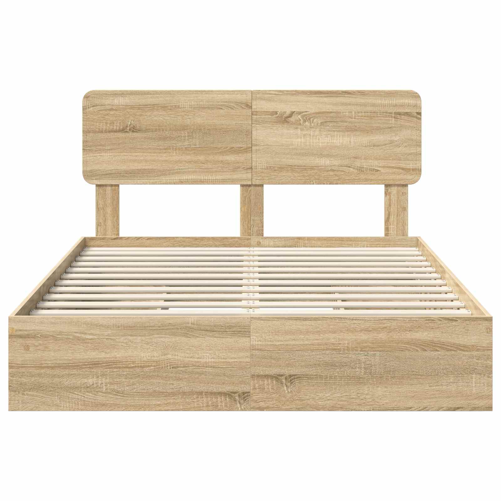 Letto con Contenitore con testiera Rovere Sonoma 140 x 200 cm | homemem39