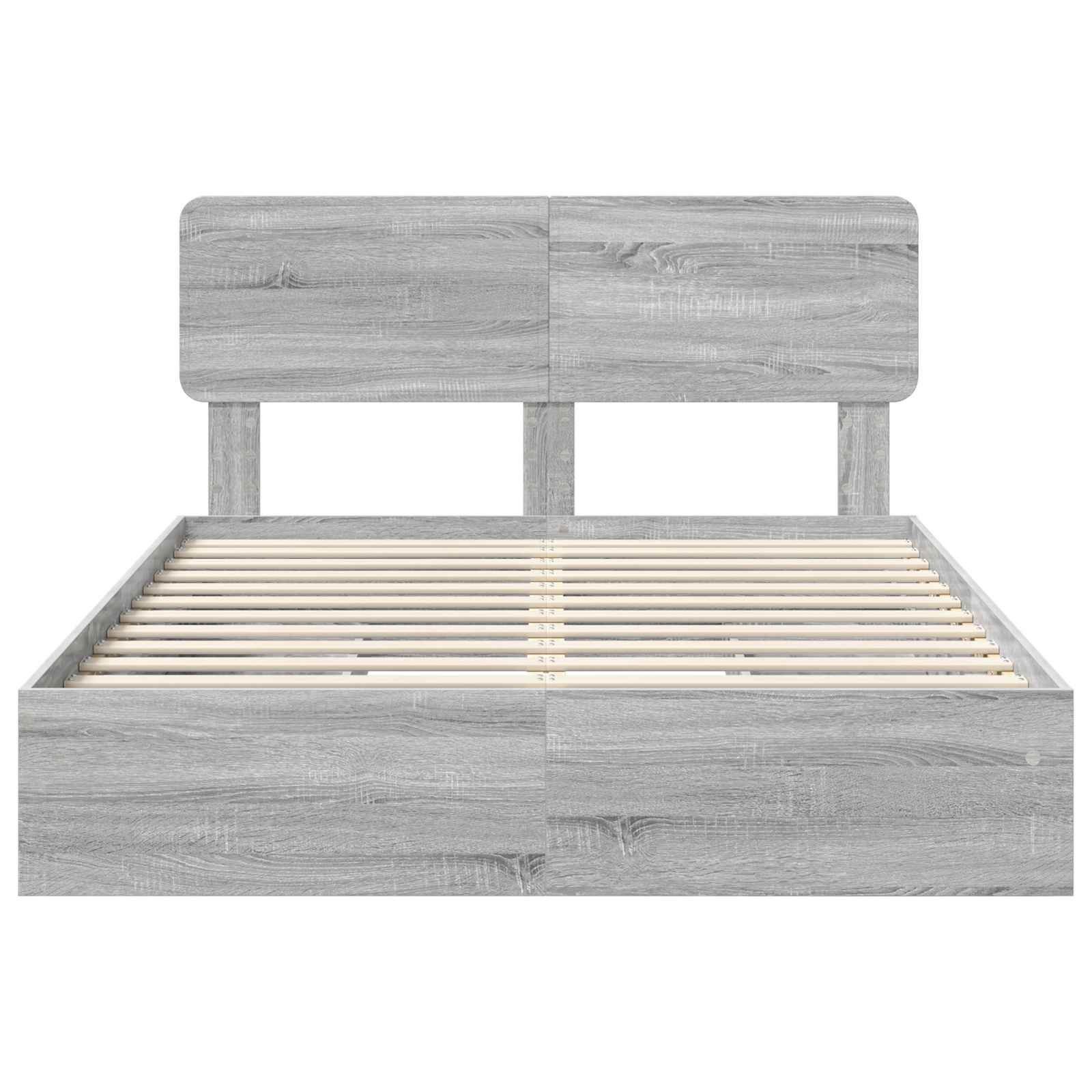 Letto con Contenitore con testiera Grigio Sonoma 140 x 200 cm | homemem39