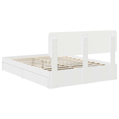Letto con Contenitore Bianco 140 x 190 cm Legno multistrato | homemem39