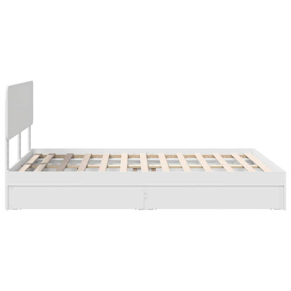 Letto con Contenitore Bianco 140 x 190 cm Legno multistrato | homemem39