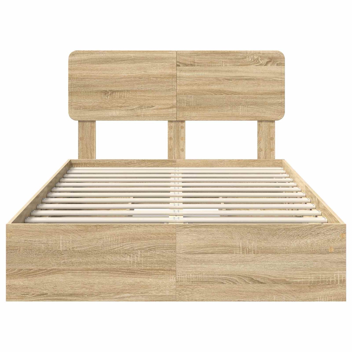 Letto con Contenitore con testiera Rovere Sonoma 135 x 190 cm | homemem39