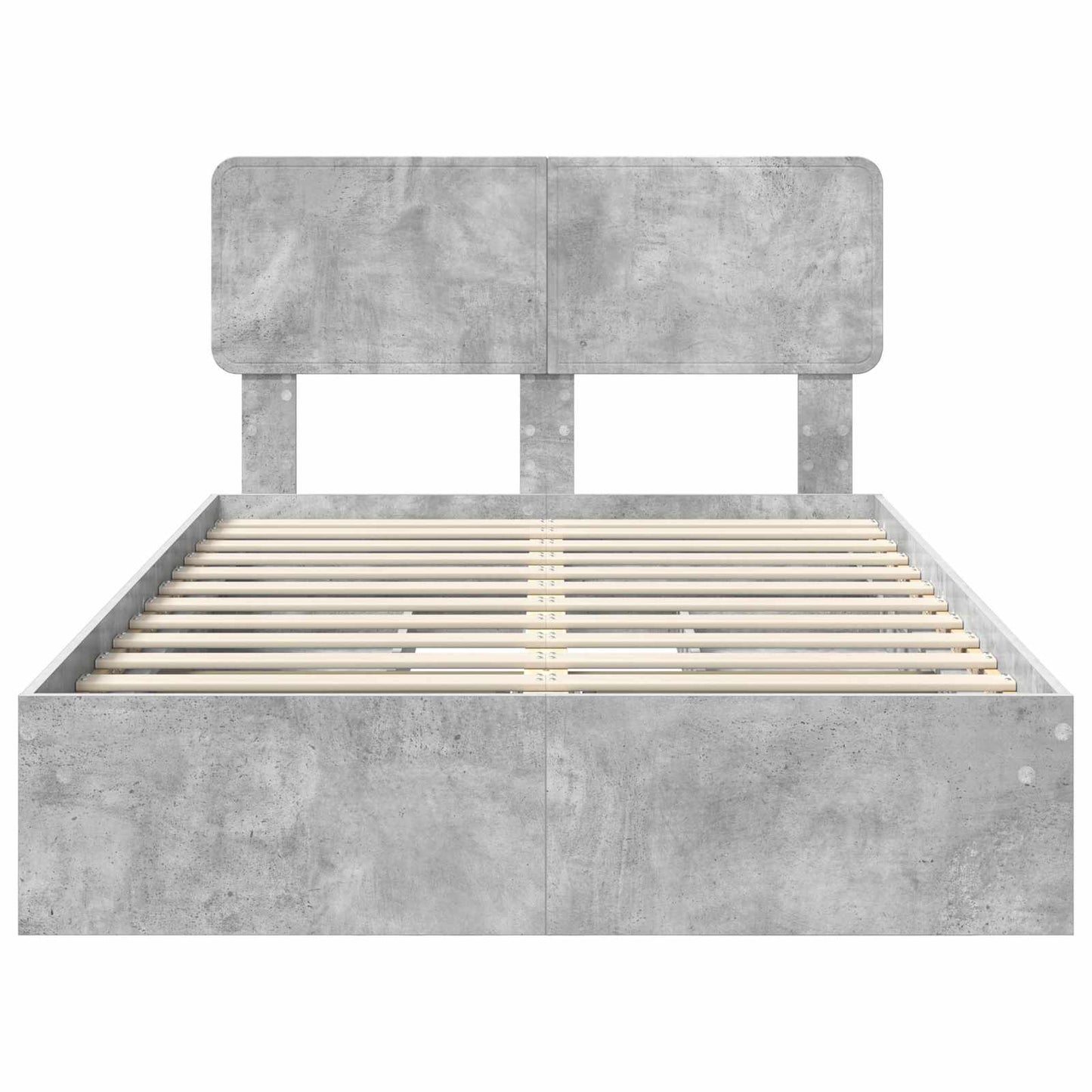 Letto con Contenitore con testiera Grigio cemento 135 x 190 cm | homemem39