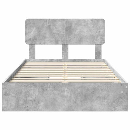 Letto con Contenitore con testiera Grigio cemento 135 x 190 cm | homemem39