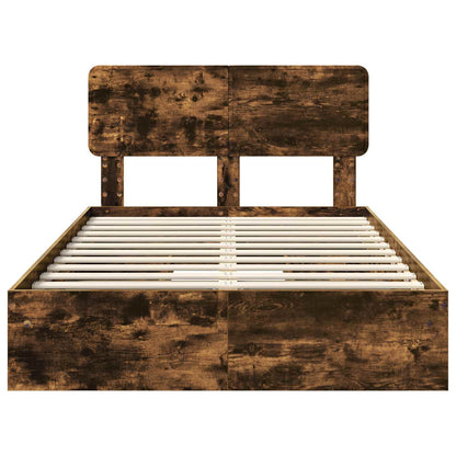 Letto con Contenitore con testiera Rovere fumé 135 x 190 cm | homemem39