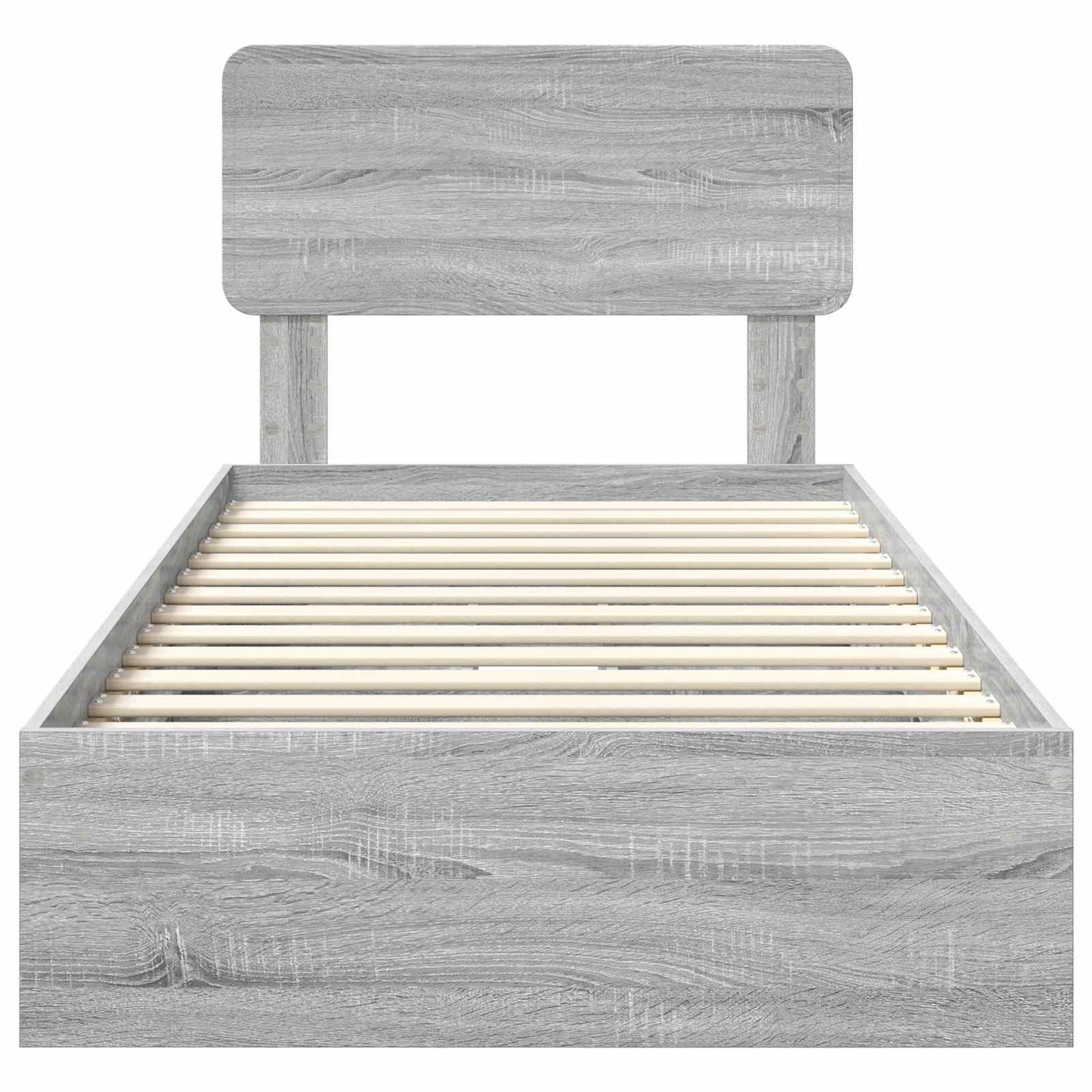 Letto con Contenitore con testiera Grigio Sonoma 100 x 200 cm | homemem39
