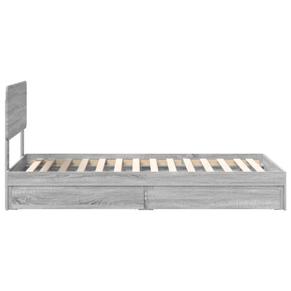 Letto con Contenitore con testiera Grigio Sonoma 100 x 200 cm | homemem39