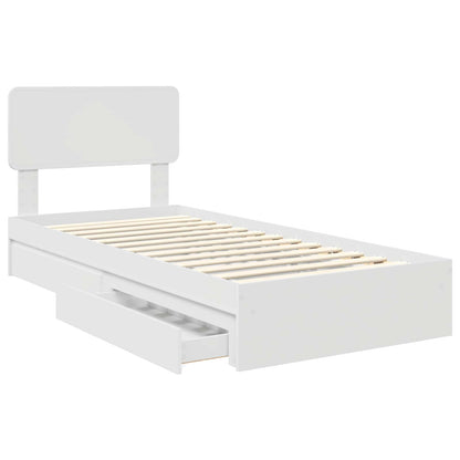 Letto con Contenitore Bianco 90 x 200 cm Legno multistrato | homemem39