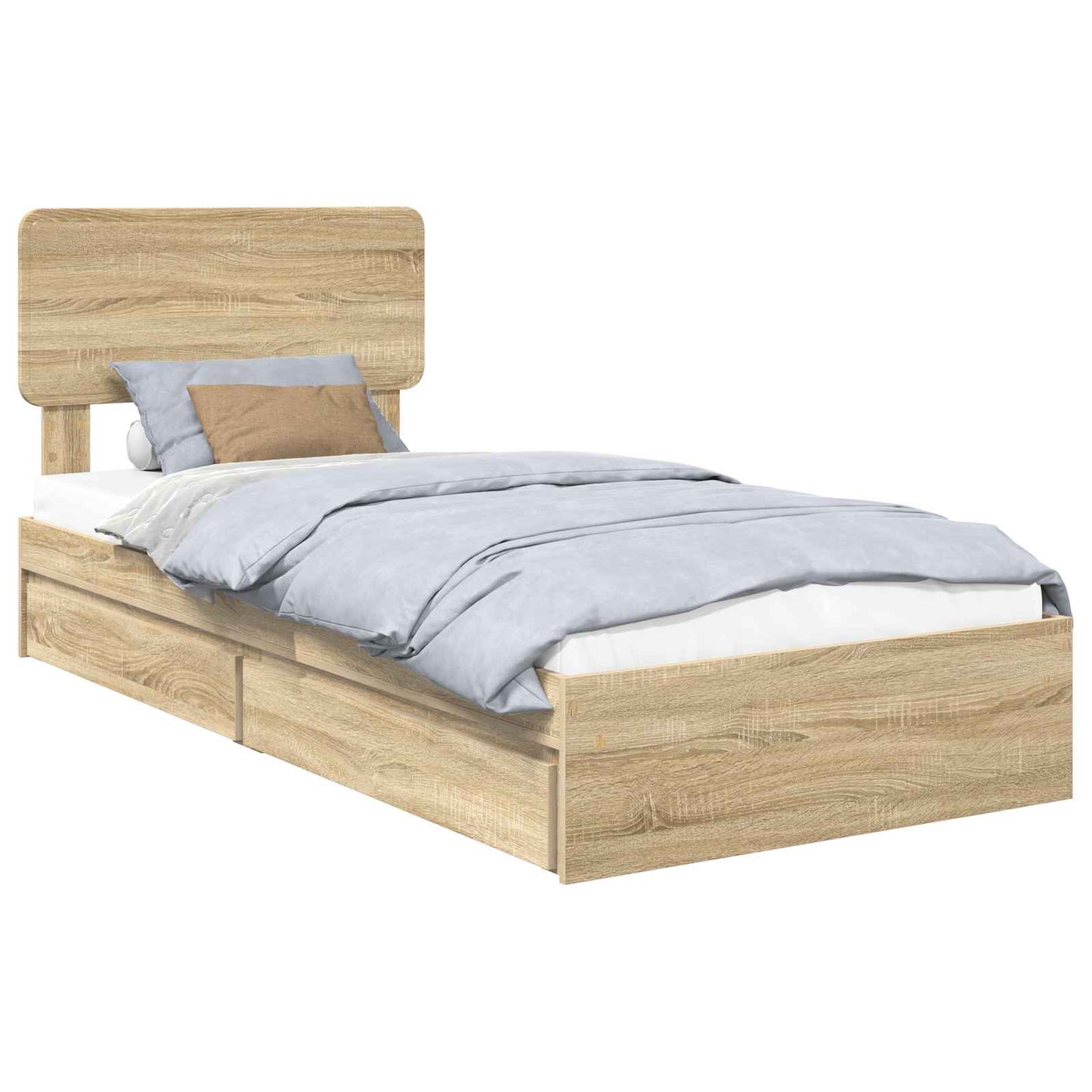 Letto con Contenitore con testiera Rovere Sonoma 90 x 200 cm | homemem39