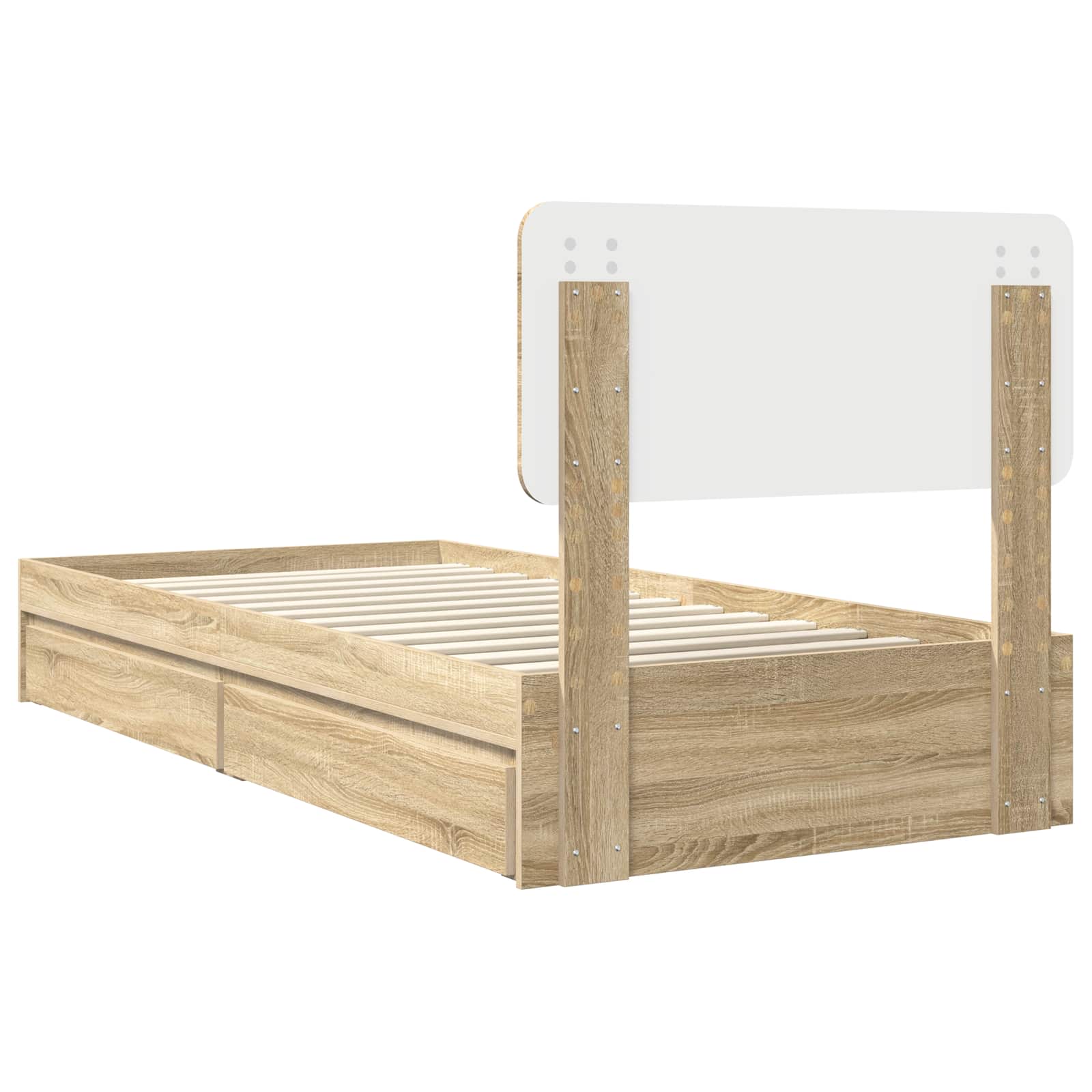 Letto con Contenitore con testiera Rovere Sonoma 90 x 200 cm | homemem39