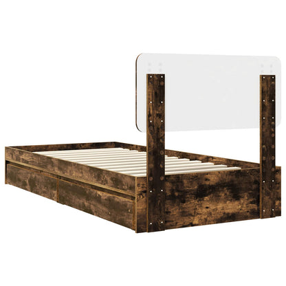 Letto con Contenitore Rovere fumé 90 x 200 cm Legno multistrato | homemem39