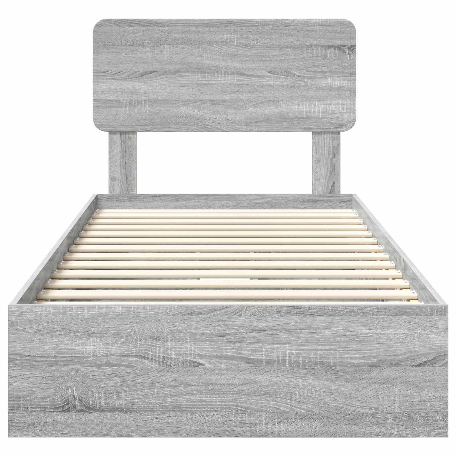 Letto con Contenitore con testiera Grigio Sonoma 90 x 200 cm | homemem39