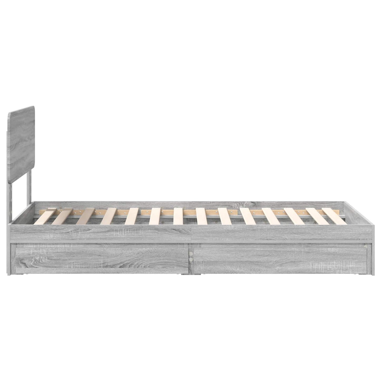 Letto con Contenitore con testiera Grigio Sonoma 90 x 200 cm | homemem39